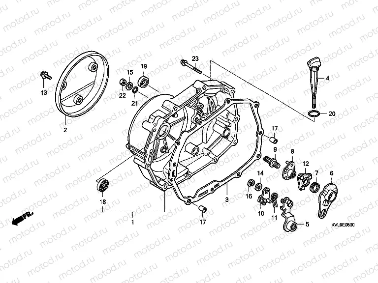 E-5 RIGHT CRANKSHAFT COVER