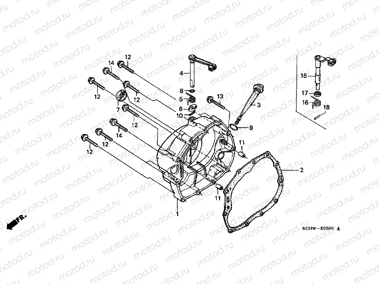 E-5 RIGHT CRANKSHAFT COVER