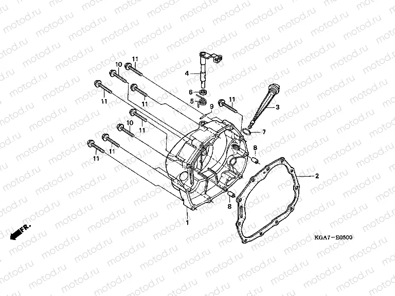 E-5 RIGHT CRANKSHAFT COVER