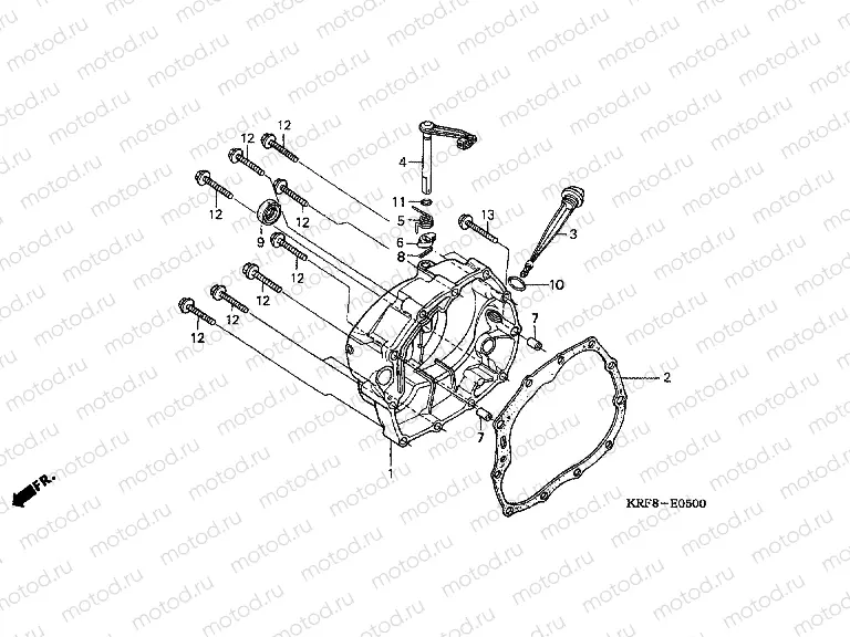 E-5 RIGHT CRANKSHAFT COVER
