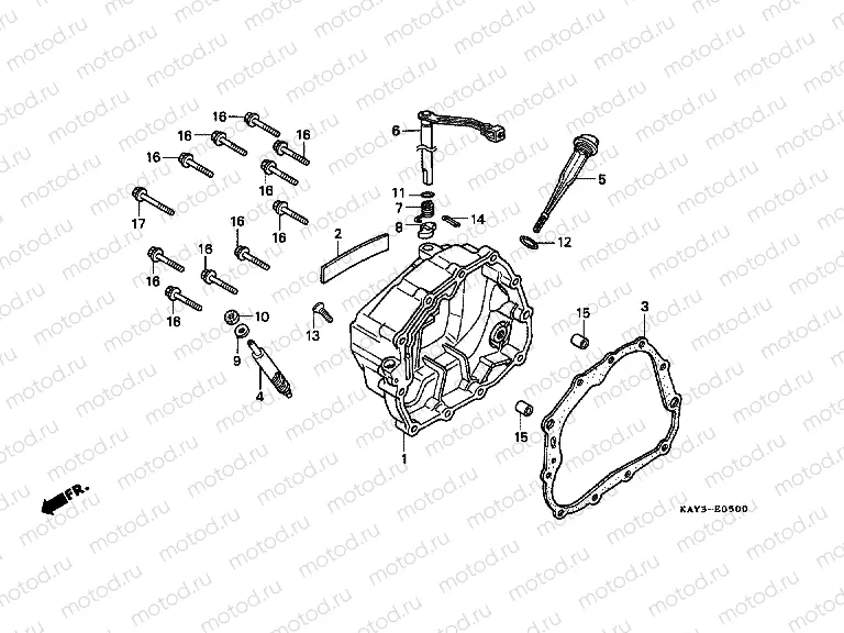 E-5 RIGHT CRANKSHAFT COVER