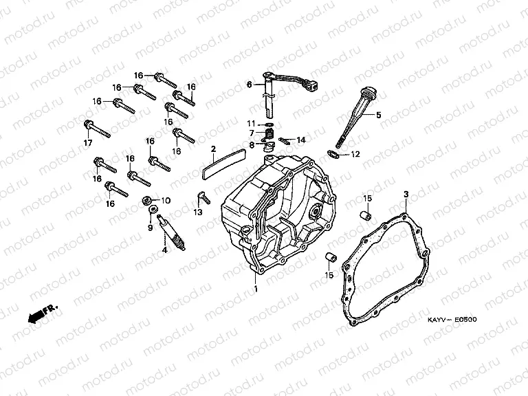 E-5 RIGHT CRANKSHAFT COVER