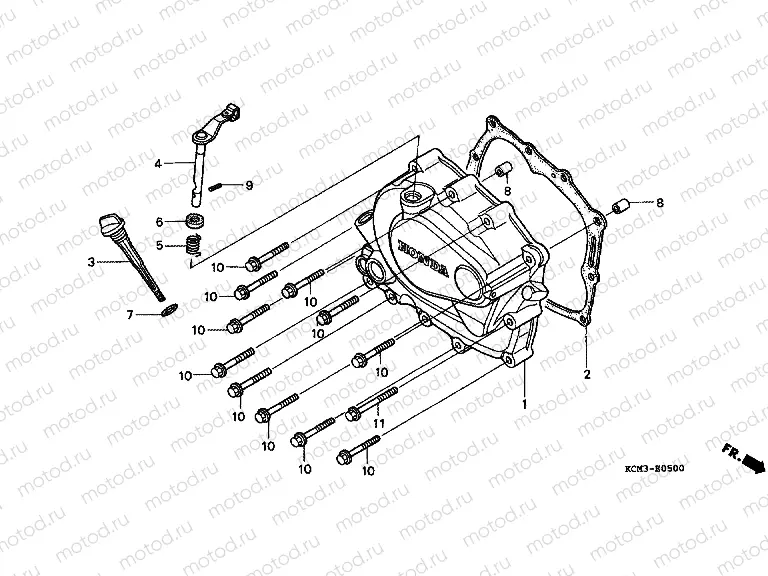 E-5 RIGHT CRANKSHAFT COVER