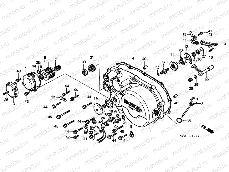 E-5 RIGHT CRANKSHAFT COVER