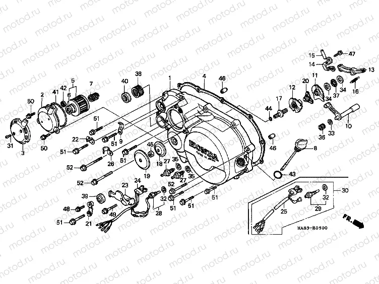 E-5 RIGHT CRANKSHAFT COVER