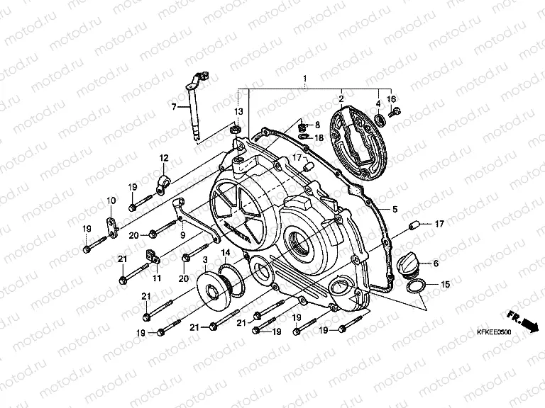 E-5 RIGHT CRANKSHAFT COVER