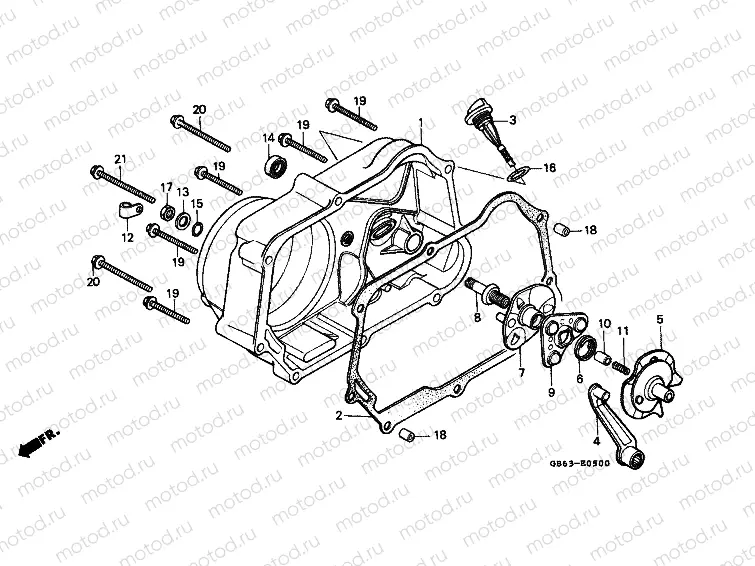 E-5 RIGHT CRANKSHAFT COVER