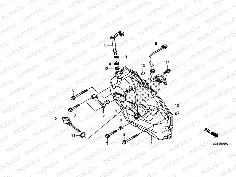 E-5 RIGHT CRANKSHAFT COVER (NC700S / SA)