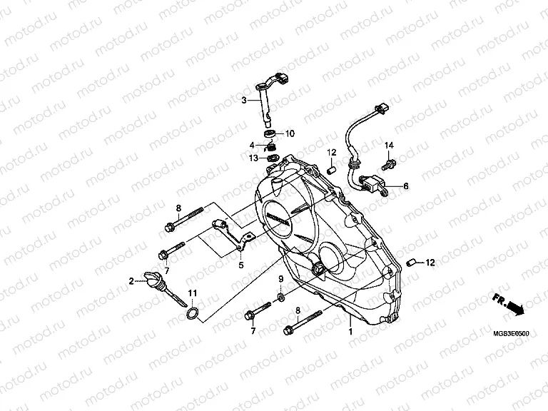 E-5 RIGHT CRANKSHAFT COVER (NC700X / XA)