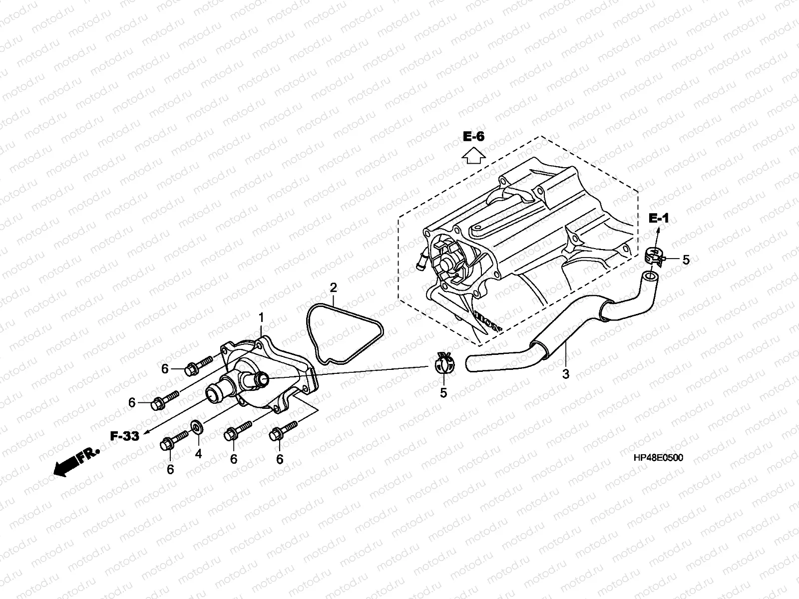 E-5 WATER PUMP COVER