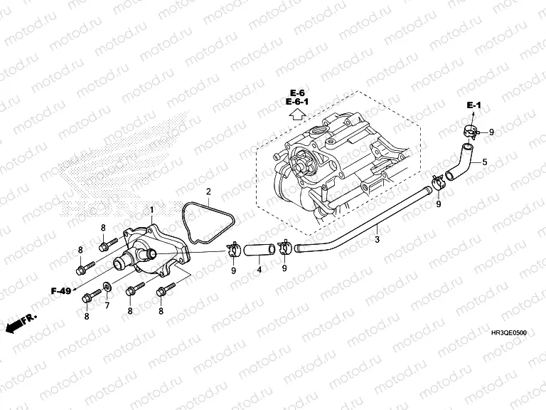E-5 WATER PUMP COVER
