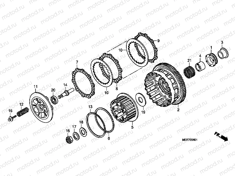 E-6-1 CLUTCH (CBF600S8 / SA8 / N8 / NA8)