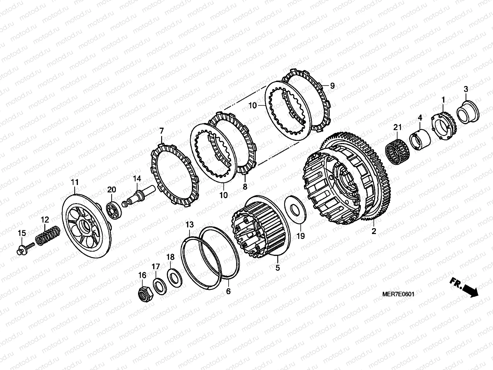 E-6-1 CLUTCH (CBF600S8 / SA8 / N8 / NA8)
