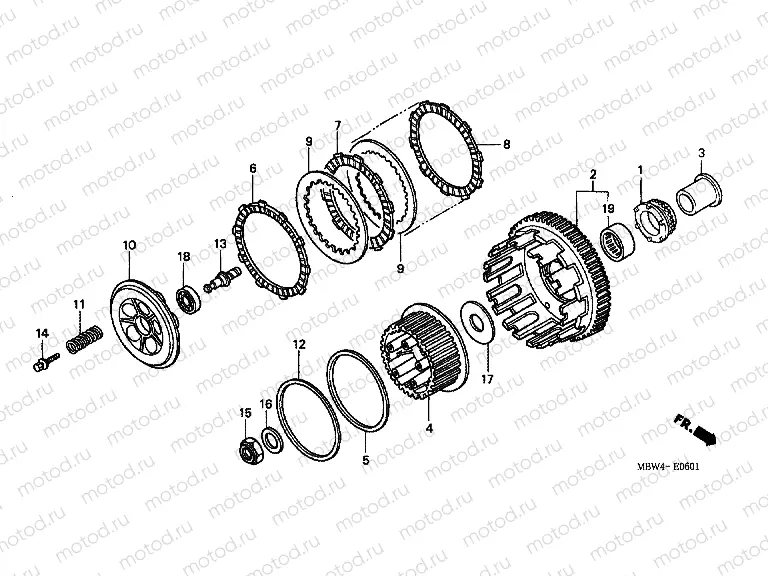 E-6-1 CLUTCH (CBR600F4 / FS / FR)