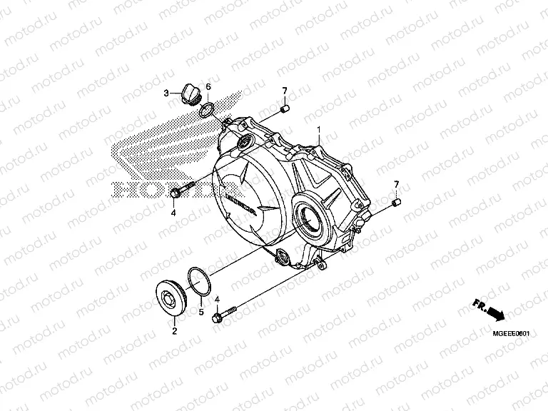 E-6-1 RIGHT CRANKCASE COVER (VFR1200F) buy cheap online