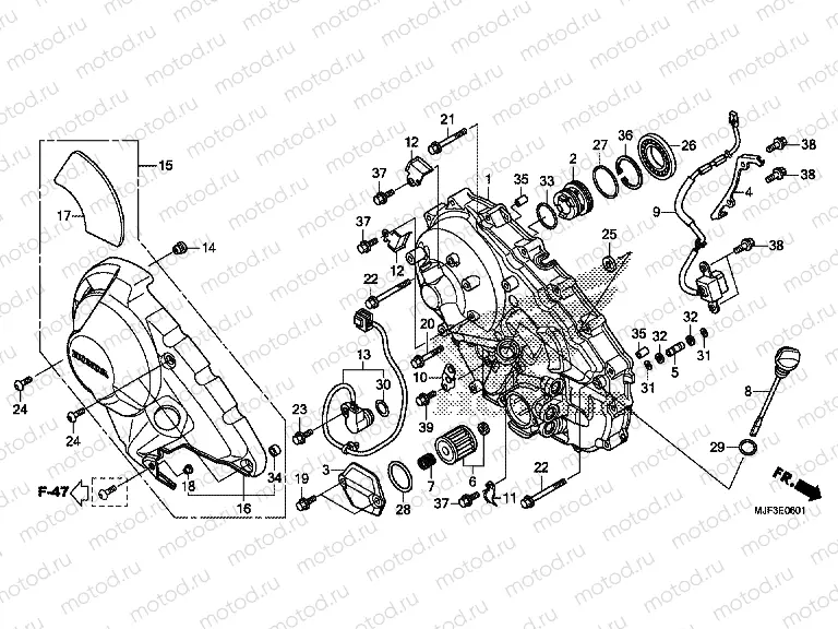 E-6-1 RIGHT CRANKSHAFT COVER (CTX700D)