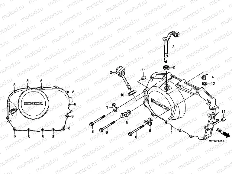 E-6-1 RIGHT CRANKSHAFT COVER (VT750S)