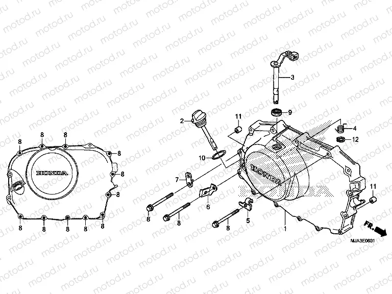 E-6-1 RIGHT CRANKSHAFT COVER (VT750S)