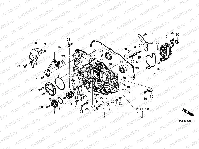 E-6-10 RIGHT CRANKCASE COVER  NT1100D