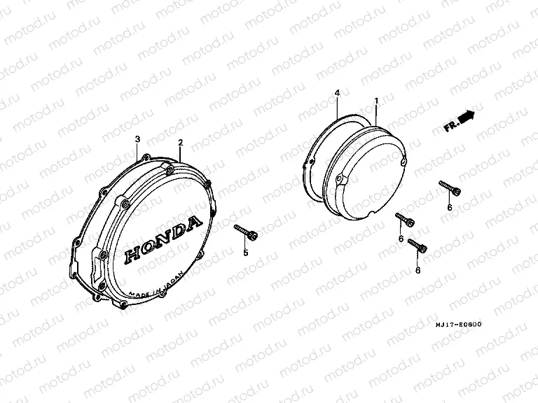 E-6 CLUTCH COVER / RIGHT CRANKSHAFT COVER