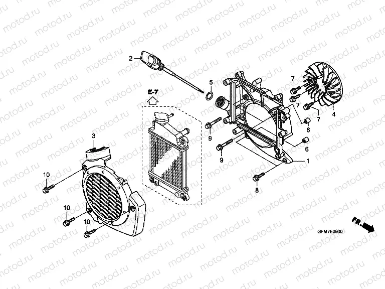 E-6 COOLING FAN / RADIATOR COVER