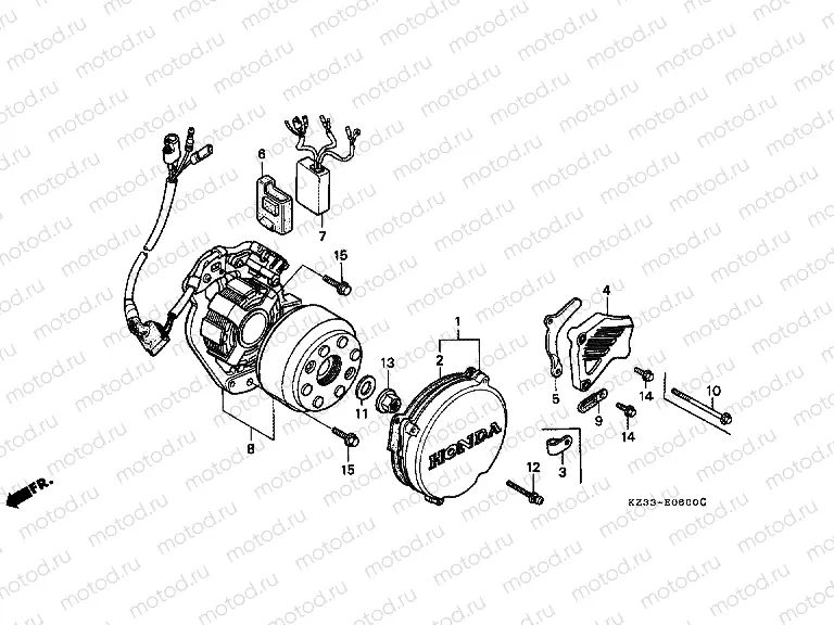E-6 GENERATOR / C.D.I. UNIT / LEFT CRANKSHAFT COVER