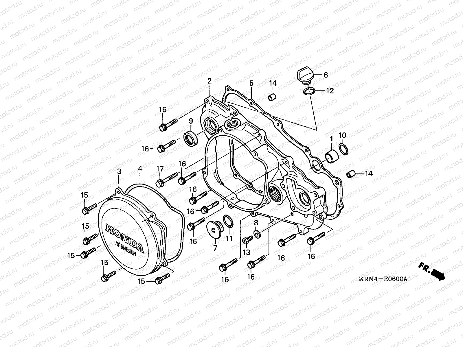 E-6 R. CRANKCASE COVER