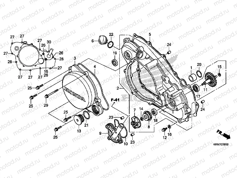 E-6 R. CRANKCASE COVER/WATER PUMP