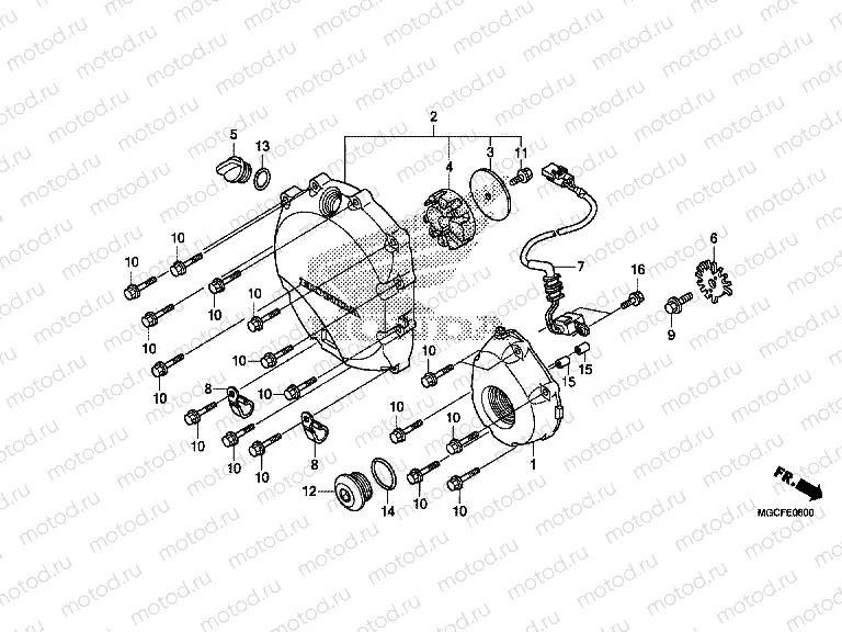 E-6 RIGHT CRANKCASE COVER