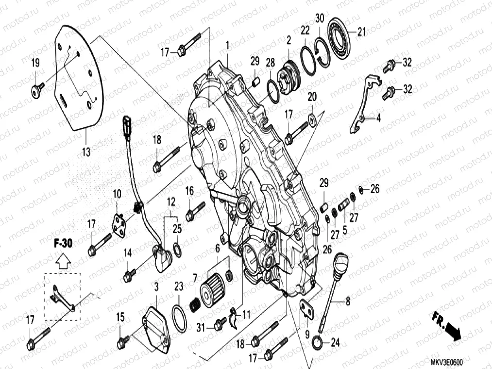 E-6 RIGHT CRANKCASE COVER