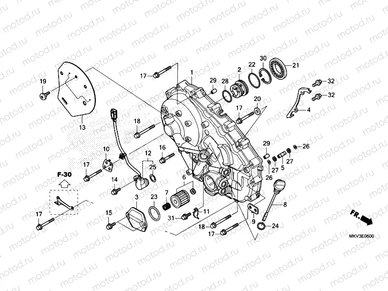 E-6 RIGHT CRANKCASE COVER