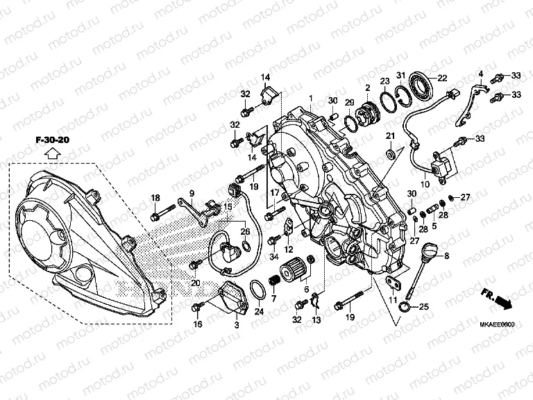 E-6 RIGHT CRANKCASE COVER