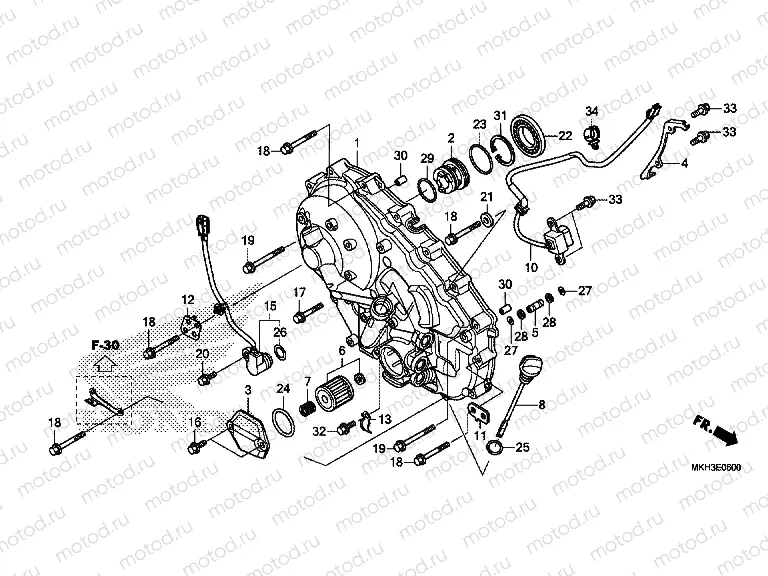 E-6 RIGHT CRANKCASE COVER