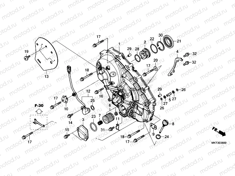 E-6 RIGHT CRANKCASE COVER