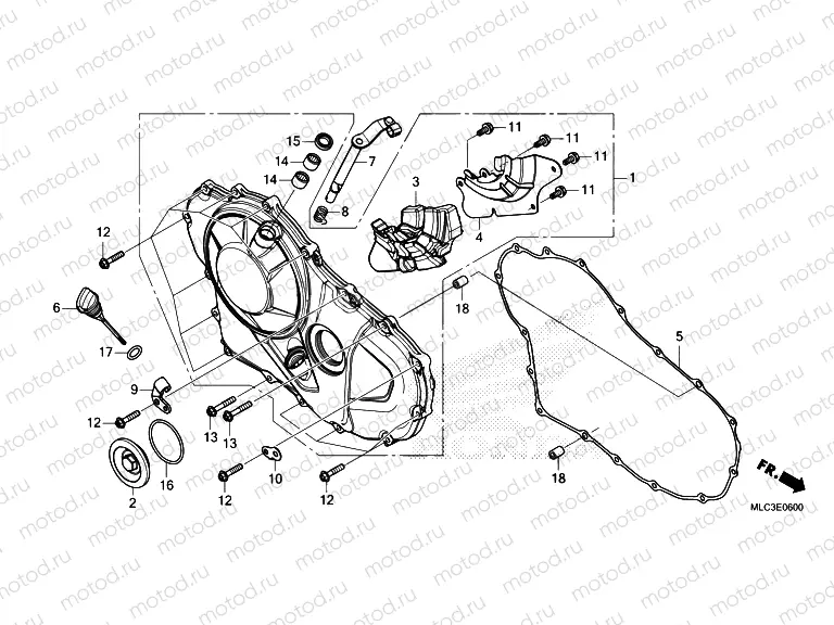 E-6 RIGHT CRANKCASE COVER