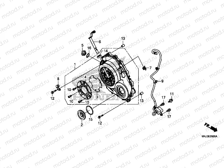 E-6 RIGHT CRANKCASE COVER