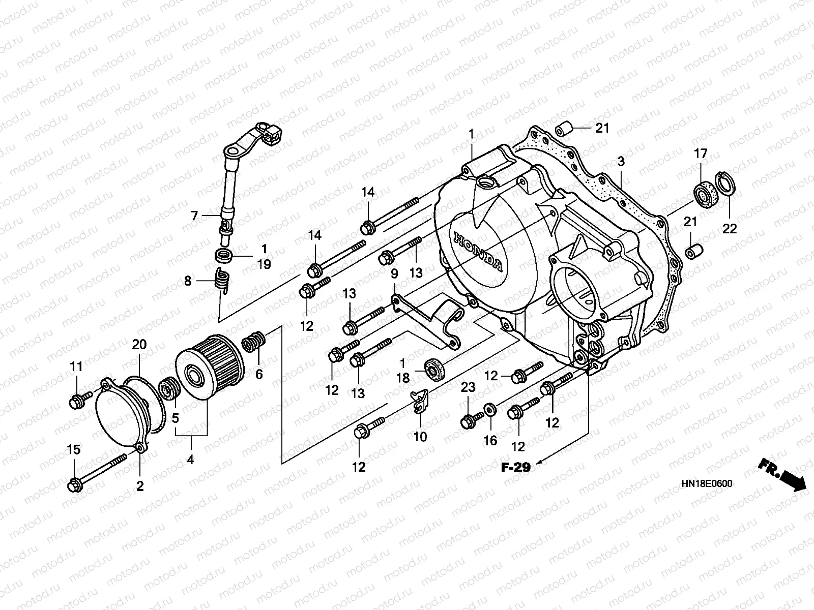 E-6 RIGHT CRANKCASE COVER