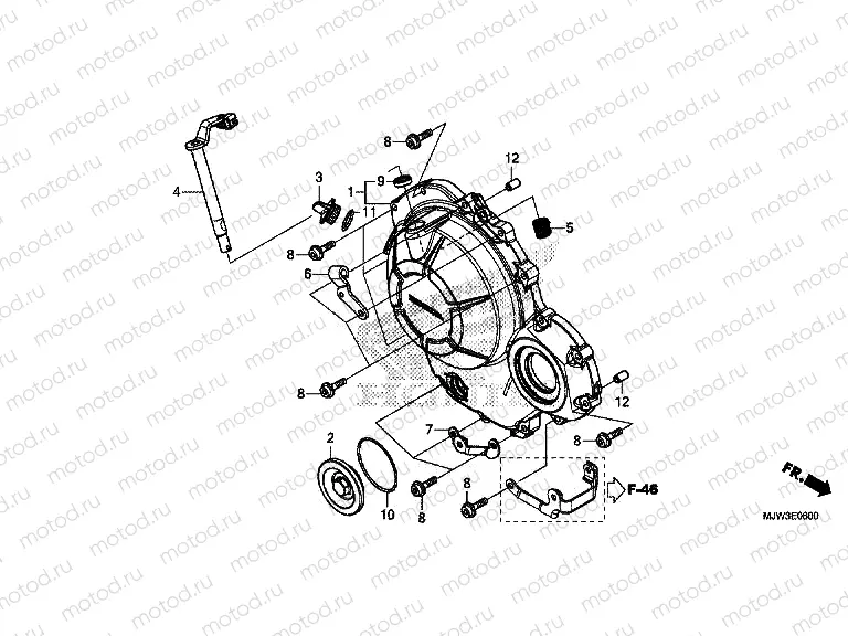 E-6 RIGHT CRANKCASE COVER