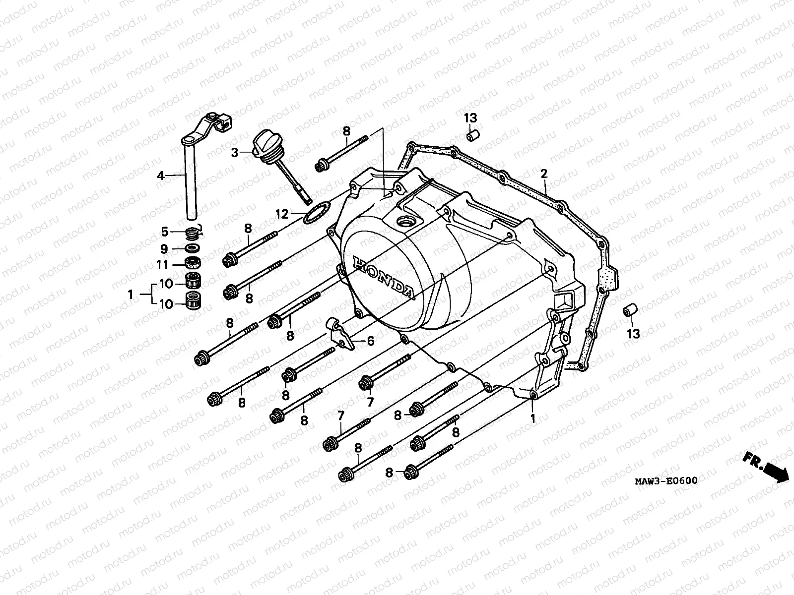 E-6 RIGHT CRANKCASE COVER