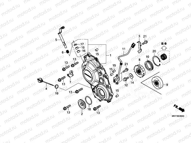 E-6 RIGHT CRANKCASE COVER