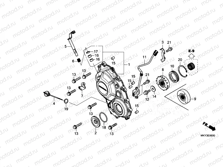 E-6 RIGHT CRANKCASE COVER