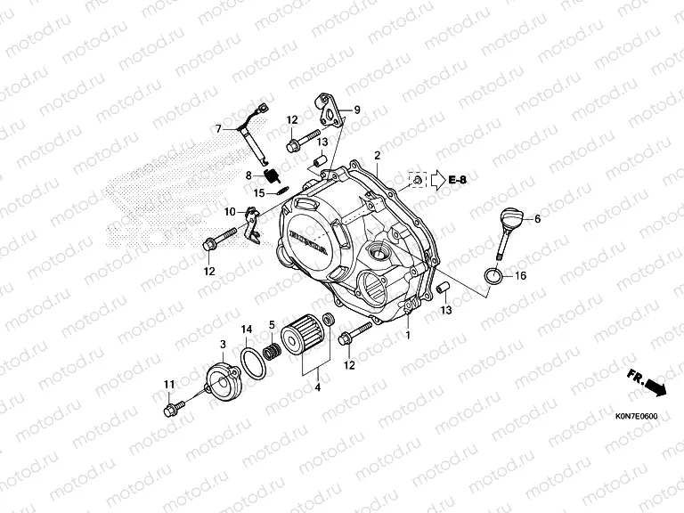 E-6 RIGHT CRANKCASE COVER