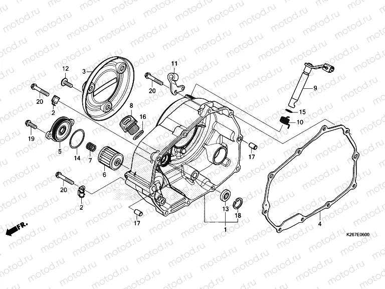 E-6 RIGHT CRANKCASE COVER