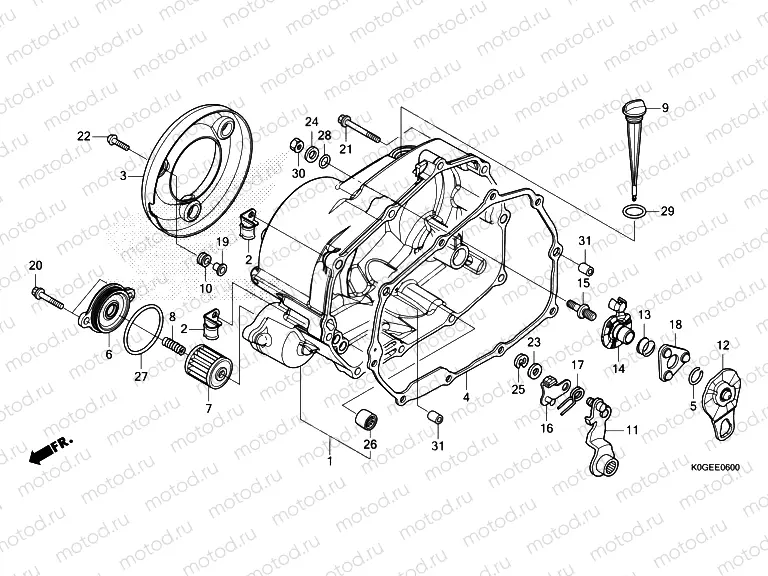 E-6 RIGHT CRANKCASE COVER