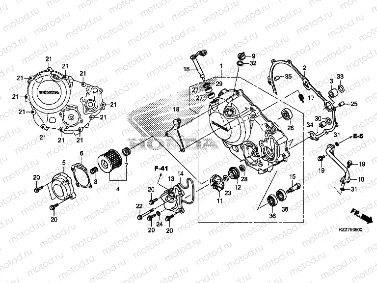 E-6 RIGHT CRANKCASE COVER
