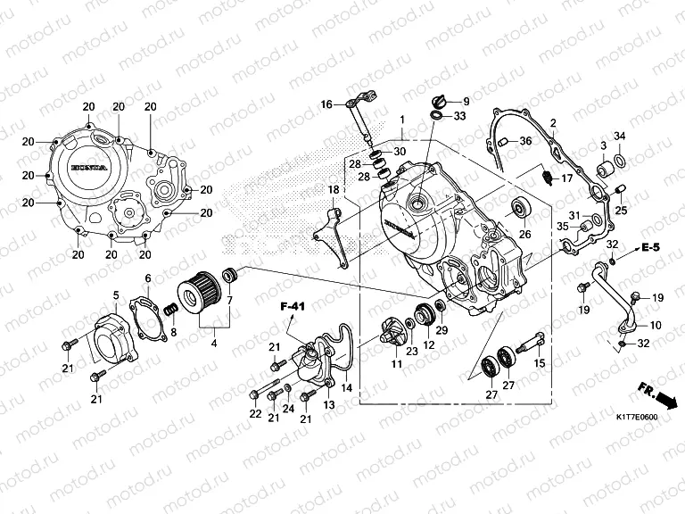 E-6 RIGHT CRANKCASE COVER
