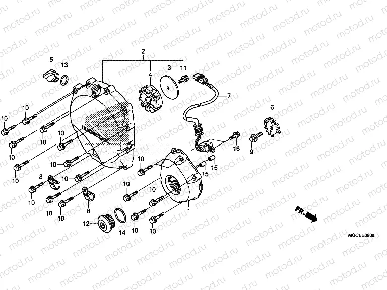 E-6 RIGHT CRANKSHAFT COVER