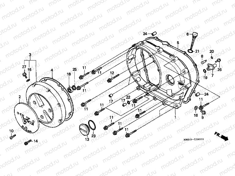 E-6 RIGHT CRANKSHAFT COVER