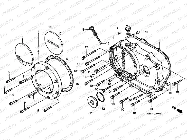 E-6 RIGHT CRANKSHAFT COVER