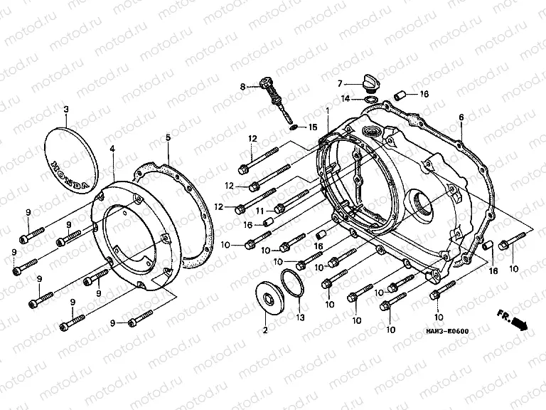 E-6 RIGHT CRANKSHAFT COVER